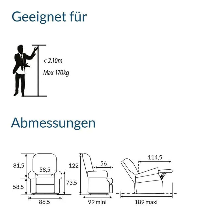 Golden Aufstehsessel Spezifischer Komfort für Personen mit Übergröße Golden