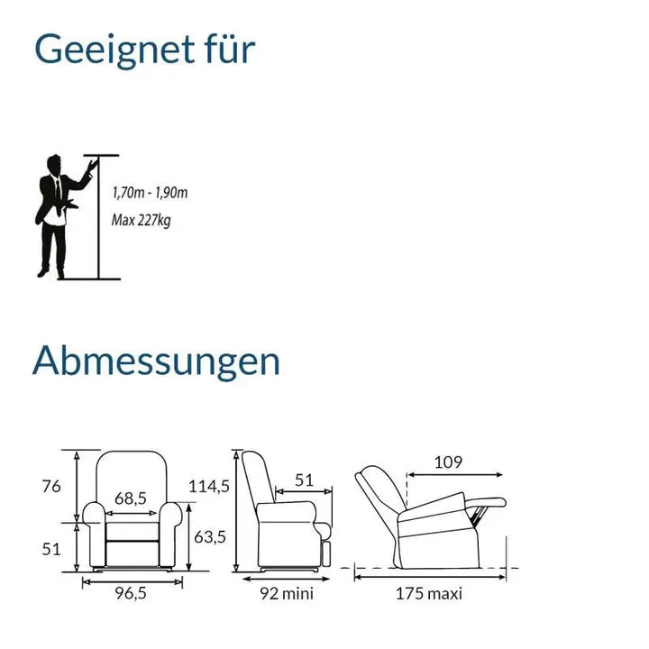 Golden Aufstehsessel XL Sessel, XXL Sessel und XXXL Sessel Golden