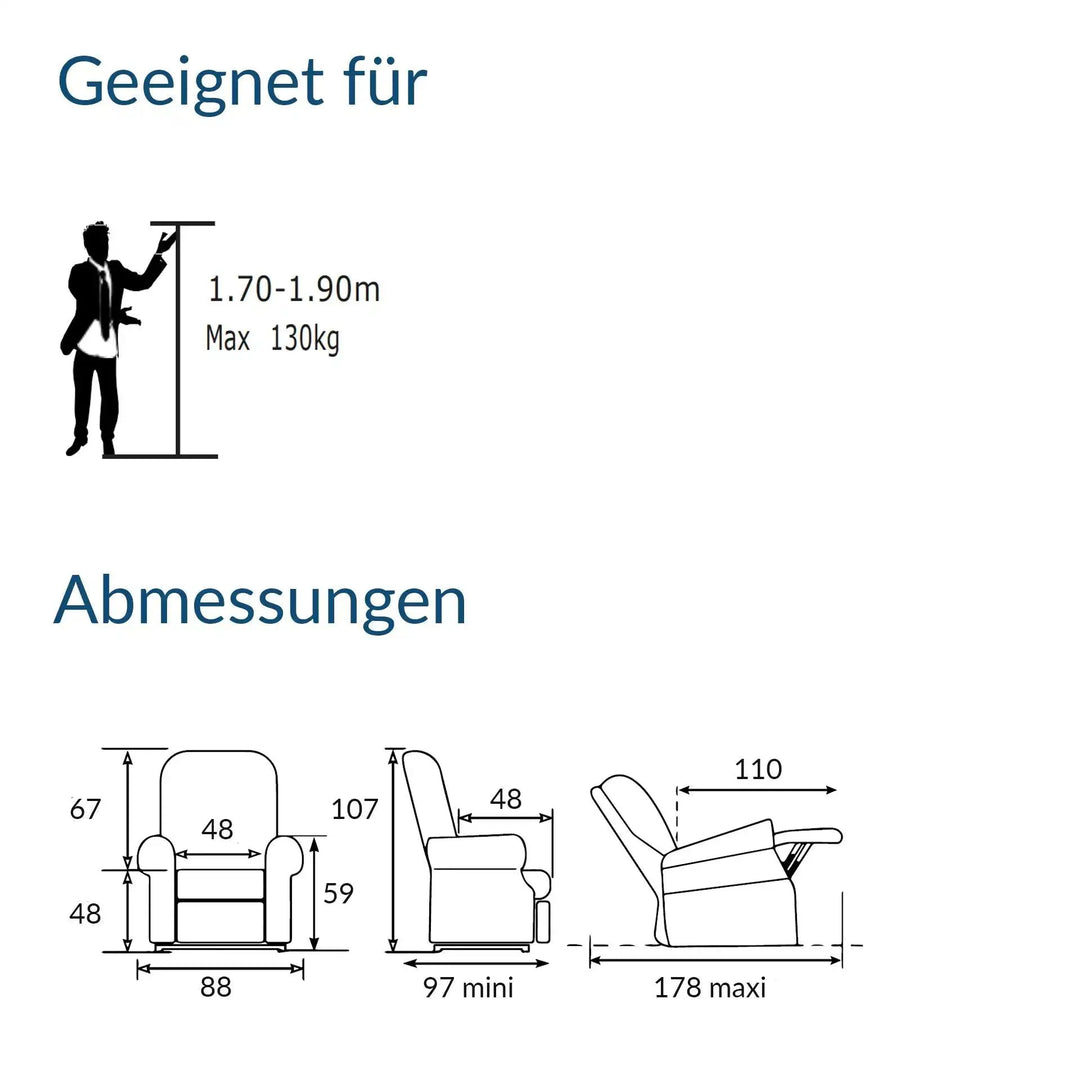 RehaComfort Aufstehsessel Kalinka Massage & Wärme RehaComfort