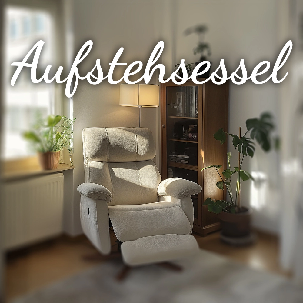 Ein Aufstehsessel in einem Wohnzimmer