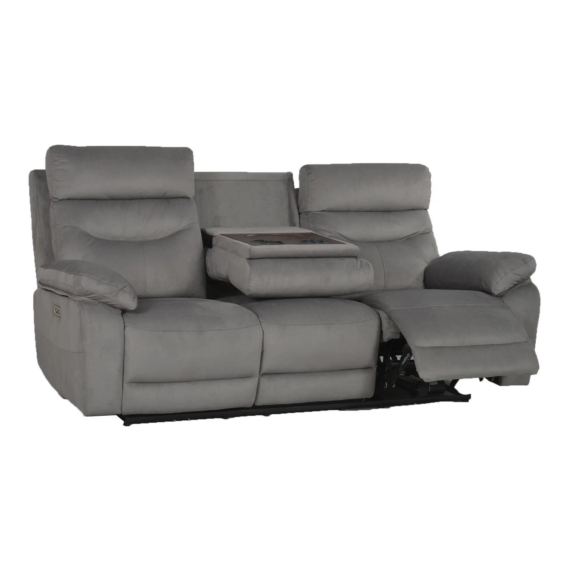 RehaComfort Sofa Paros 3-Sitzer Bezug Easyclean Grau in Relax Position