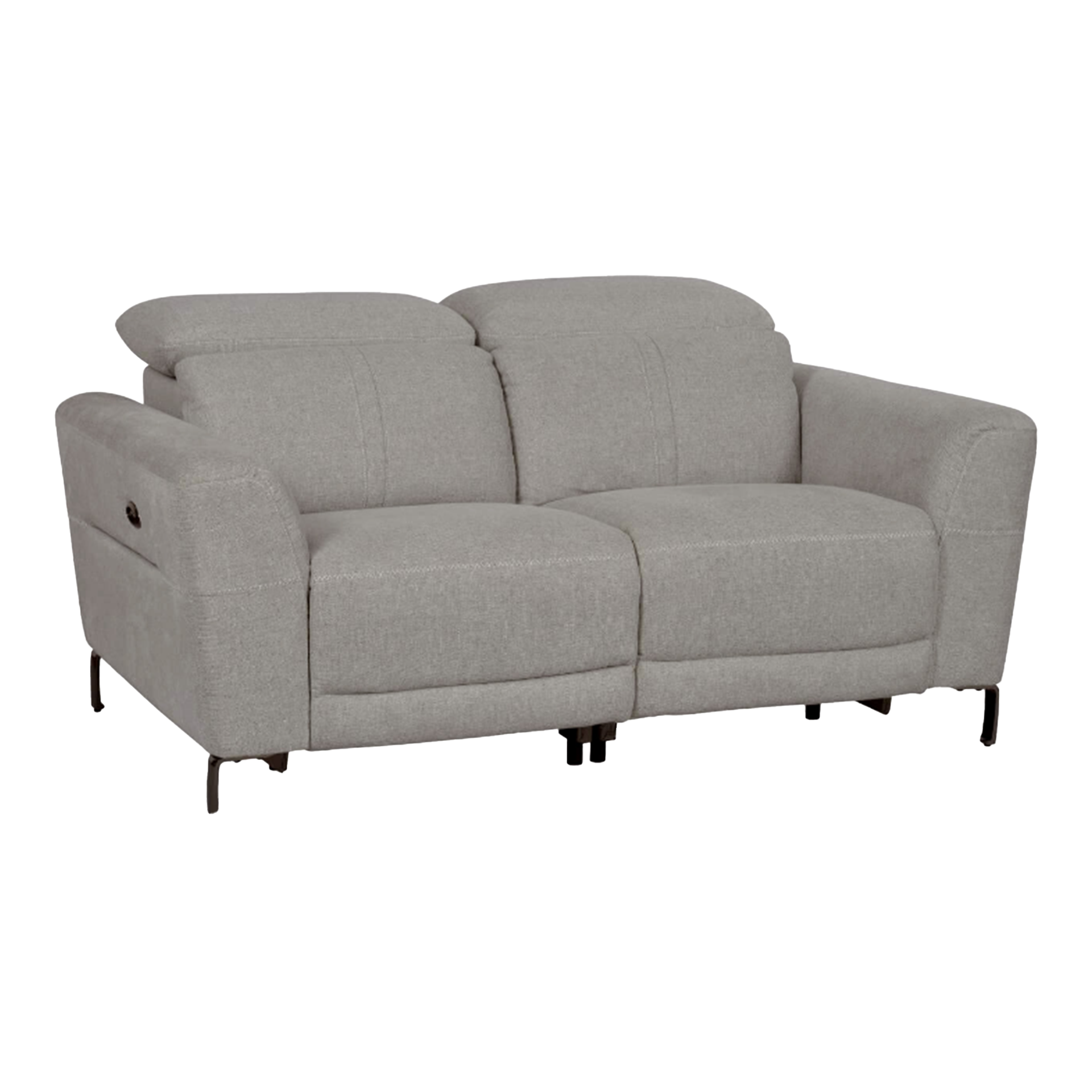 RehaComfort Sofa Naxos 2-Sitzer Bezug Mikrofaser Hellgrau in Standard Position