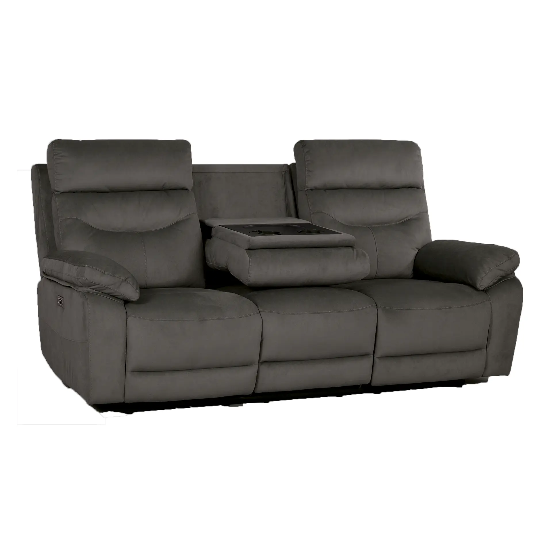 RehaComfort Sofa Paros 3-Sitzer Bezug Easyclean Elefant in Konsole Position